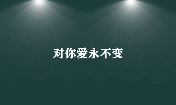 对你爱永不变