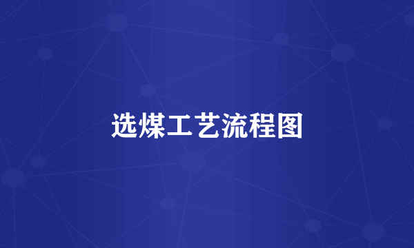 选煤工艺流程图