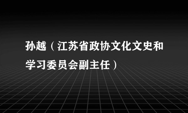 孙越（江苏省政协文化文史和学习委员会副主任）