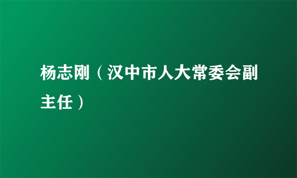 杨志刚（汉中市人大常委会副主任）