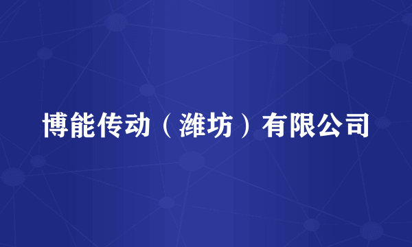 博能传动（潍坊）有限公司
