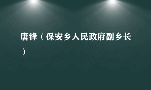 唐锋（保安乡人民政府副乡长）