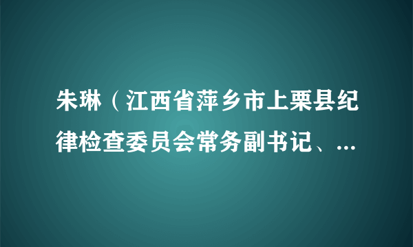 朱琳（江西省萍乡市上栗县纪律检查委员会常务副书记、监察委员会副主任）