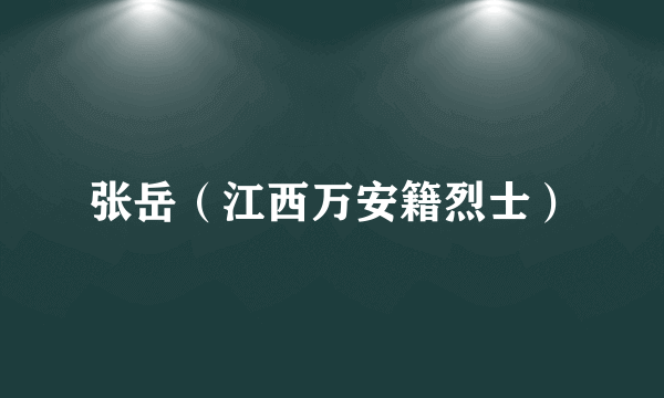 张岳（江西万安籍烈士）