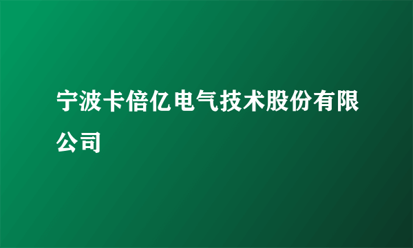 宁波卡倍亿电气技术股份有限公司