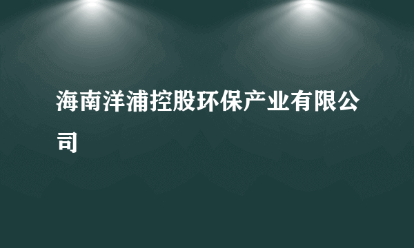 海南洋浦控股环保产业有限公司