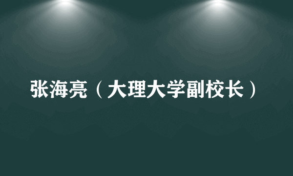 张海亮（大理大学副校长）
