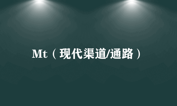 Mt（现代渠道/通路）