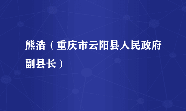 熊浩（重庆市云阳县人民政府副县长）