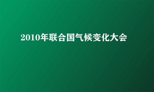 2010年联合国气候变化大会