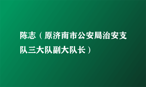 陈志（原济南市公安局治安支队三大队副大队长）