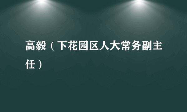 高毅（下花园区人大常务副主任）