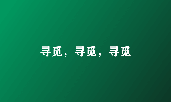 寻觅，寻觅，寻觅