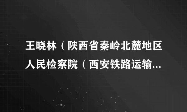 王晓林（陕西省秦岭北麓地区人民检察院（西安铁路运输检察院）副检察长）