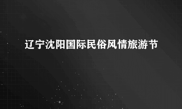 辽宁沈阳国际民俗风情旅游节