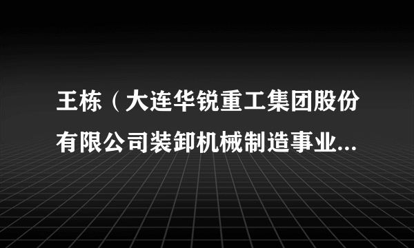 王栋（大连华锐重工集团股份有限公司装卸机械制造事业部设计员）