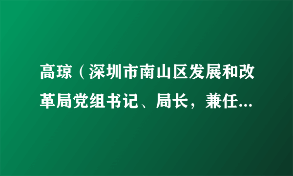 高琼（深圳市南山区发展和改革局党组书记、局长，兼任党支部书记）