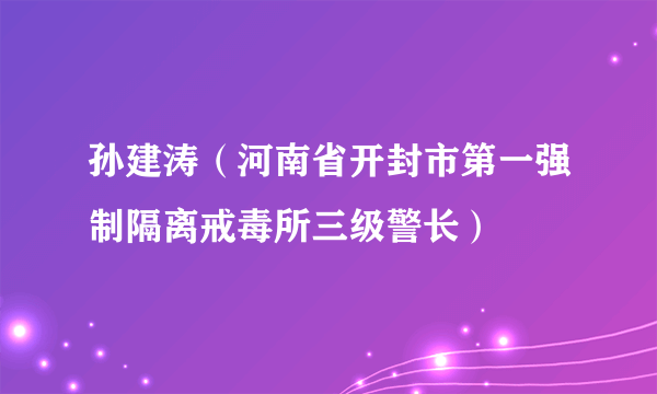 孙建涛（河南省开封市第一强制隔离戒毒所三级警长）