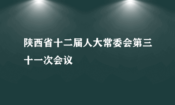 陕西省十二届人大常委会第三十一次会议