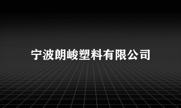 宁波朗峻塑料有限公司