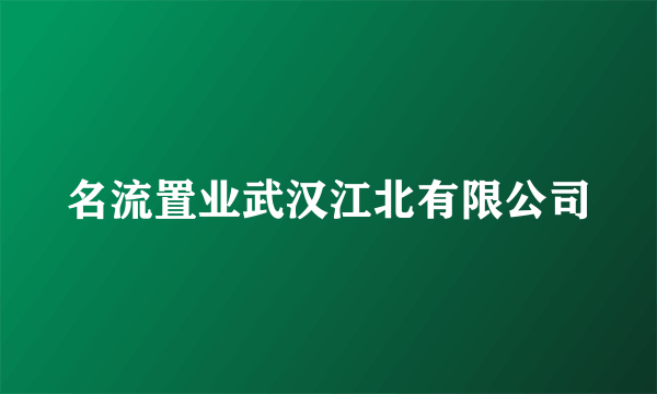 名流置业武汉江北有限公司