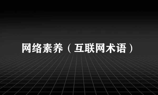 网络素养（互联网术语）