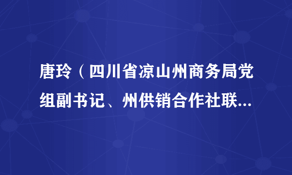 唐玲（四川省凉山州商务局党组副书记、州供销合作社联合社理事会主任）