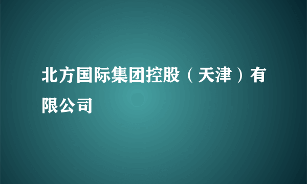 北方国际集团控股（天津）有限公司