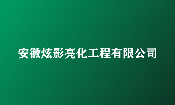 安徽炫影亮化工程有限公司