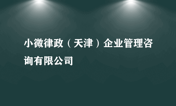 小微律政（天津）企业管理咨询有限公司
