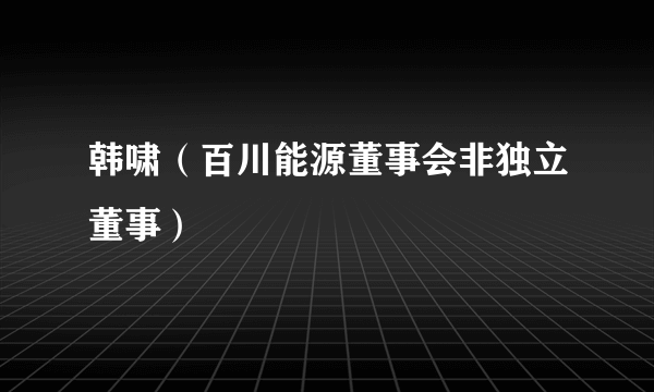 韩啸（百川能源董事会非独立董事）