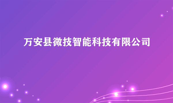 万安县微技智能科技有限公司