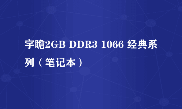 宇瞻2GB DDR3 1066 经典系列（笔记本）