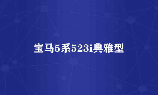 宝马5系523i典雅型