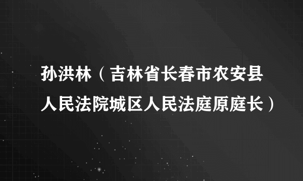 孙洪林（吉林省长春市农安县人民法院城区人民法庭原庭长）