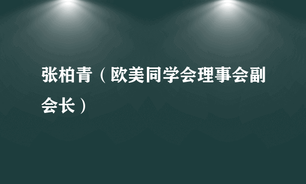 张柏青（欧美同学会理事会副会长）