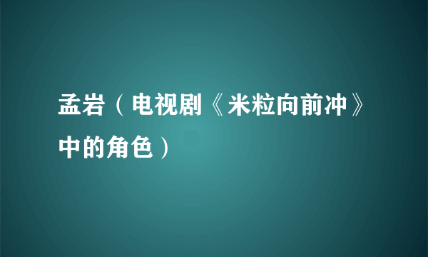 孟岩（电视剧《米粒向前冲》中的角色）