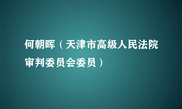 何朝晖（天津市高级人民法院审判委员会委员）
