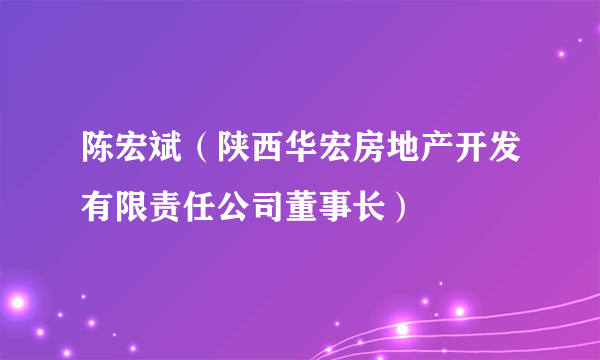 陈宏斌（陕西华宏房地产开发有限责任公司董事长）