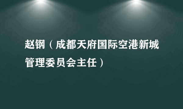 赵钢（成都天府国际空港新城管理委员会主任）
