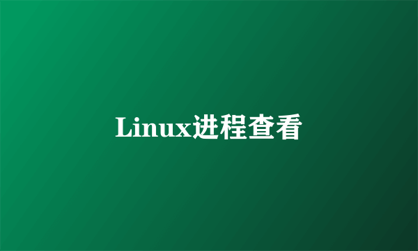 Linux进程查看
