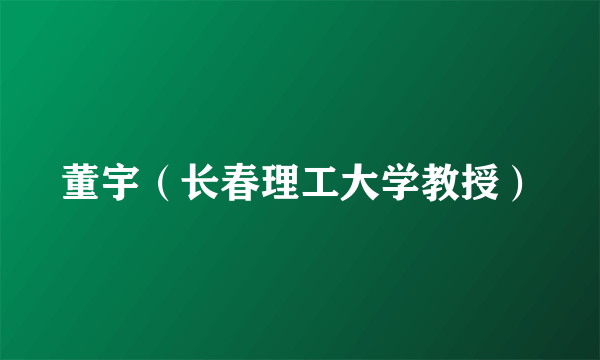 董宇（长春理工大学教授）