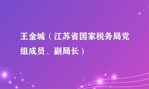 王金城（江苏省国家税务局党组成员、副局长）