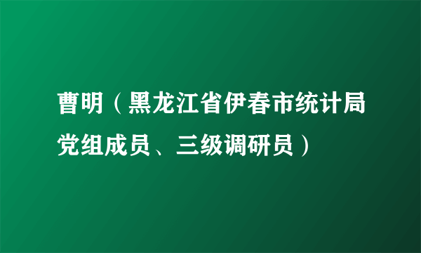 曹明（黑龙江省伊春市统计局党组成员、三级调研员）