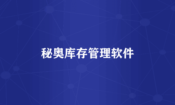 秘奥库存管理软件