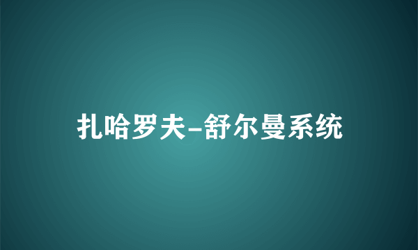 扎哈罗夫-舒尔曼系统