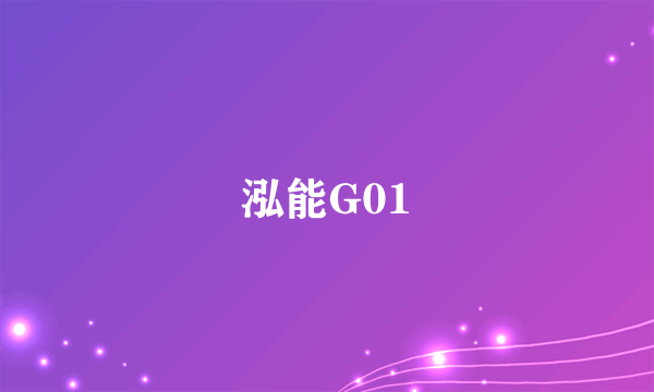 泓能G01