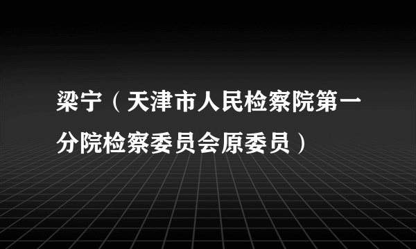 梁宁（天津市人民检察院第一分院检察委员会原委员）