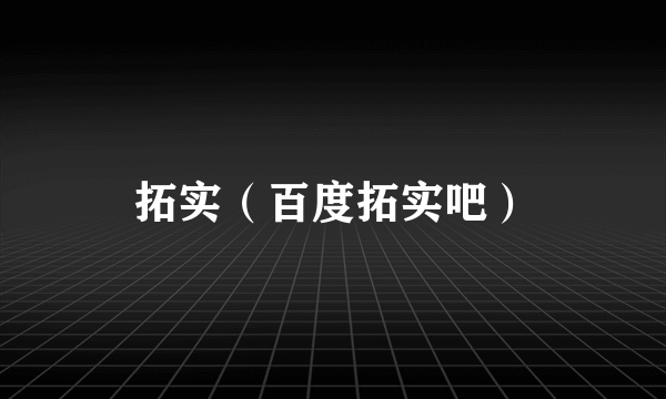 拓实（百度拓实吧）