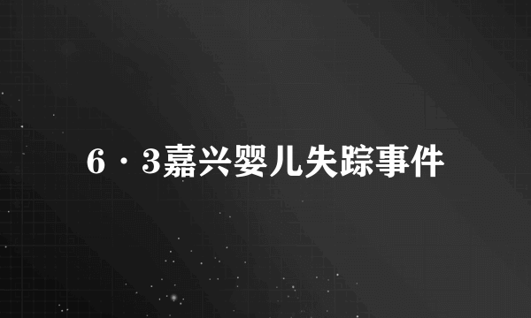 6·3嘉兴婴儿失踪事件